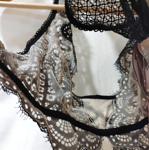 Victoria's Secret Dream Angels Eyelash Lace Bralette Racerback Black Small‎ S - Picture 5 of 6